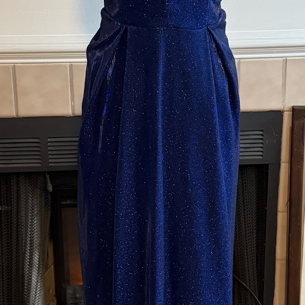 City Vibe Blue Glitter Cocktail Dress